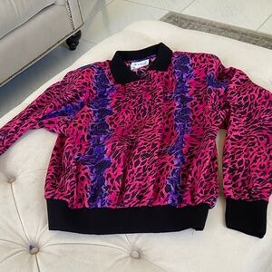 Notations Pink and Purple Print Top